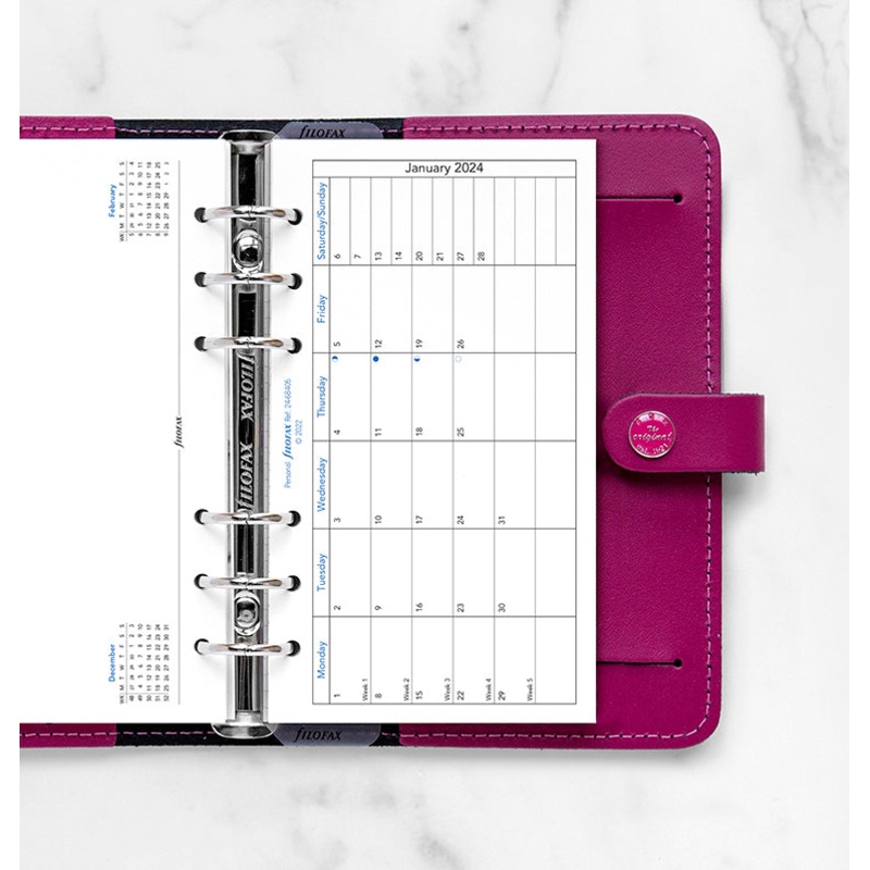 Filofax 2024 Personal Month on One Page with Notes Planner - Horizontal