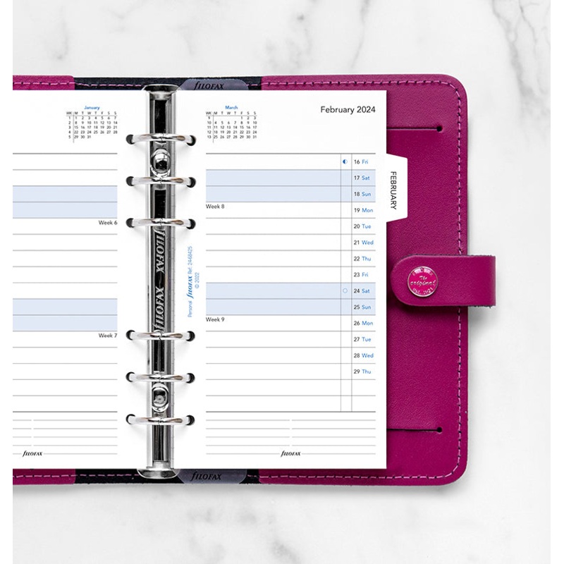 Filofax 2024 Personal Month On Two Pages with Tabs Planner