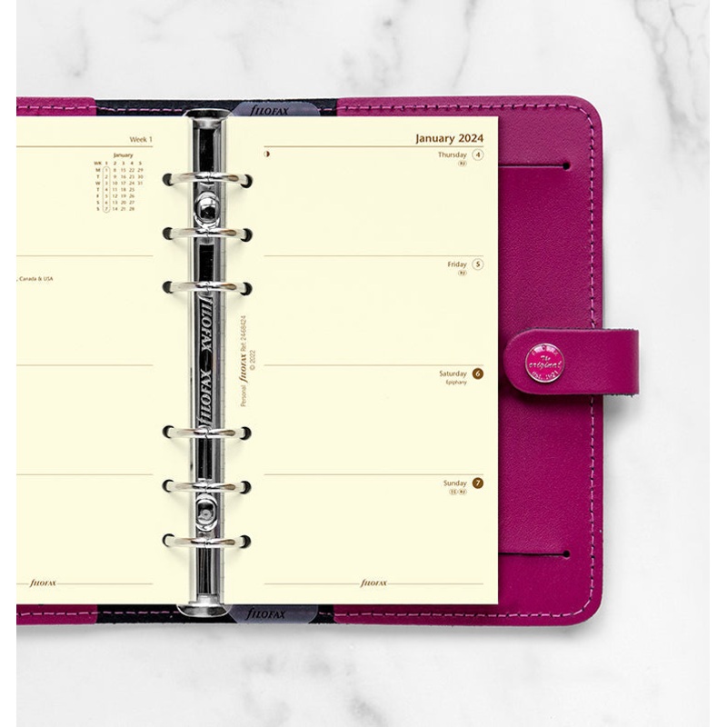 Filofax 2024 Personal Week on Two Pages Planner - Cotton Cream