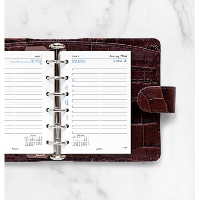 Filofax 2024 Pocket One Day on a Page with Appointments Planner