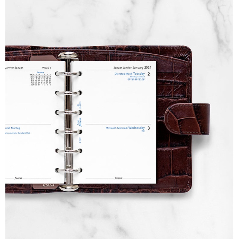 Filofax 2024 Pocket Two Days on One Page Planner