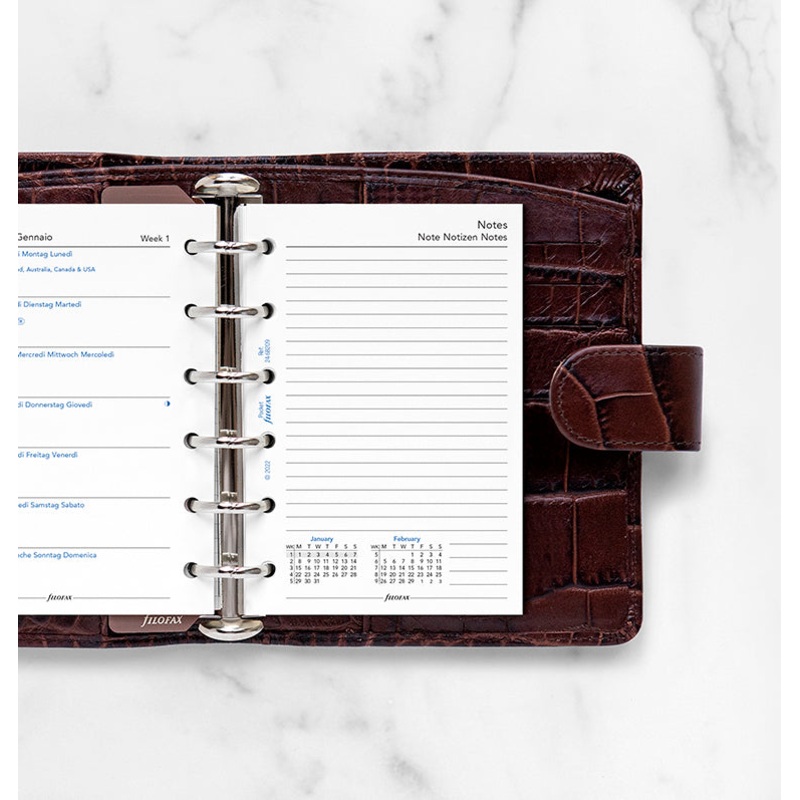 Filofax 2024 Pocket Week on One Page with Notes Planner