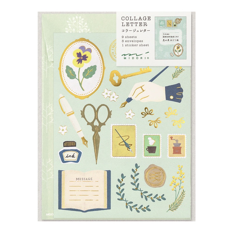 Midori Letter Set Collage - Stationery Pattern