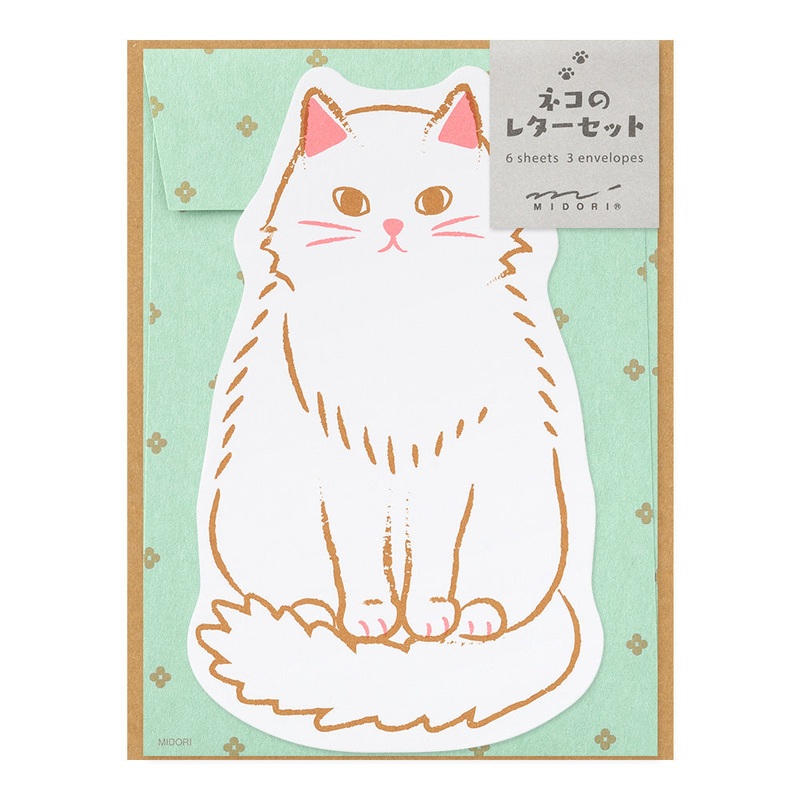 Midori Letter Set Die-Cut Animal - Cat
