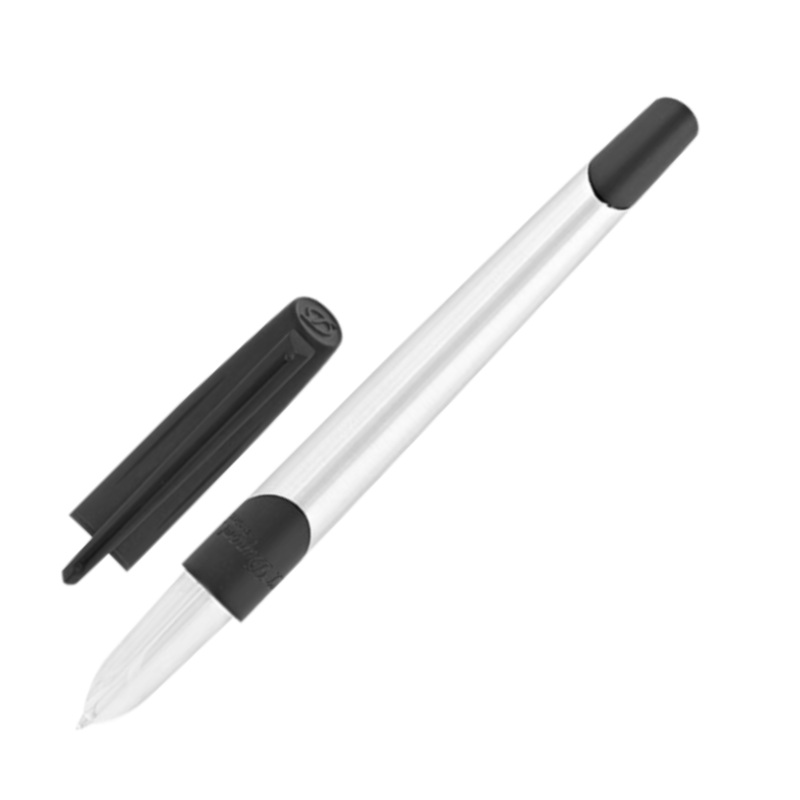 S.T. Dupont Defi Millenium Fountain Pen - Brushed Chrome and Matte Black