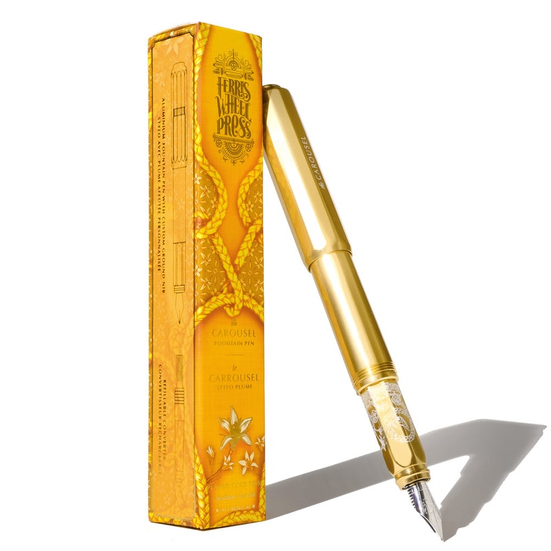 Ferris Wheel Press The Carousel Aluminum Fountain Pen - Plaited Gold Tress (Limited Edition)