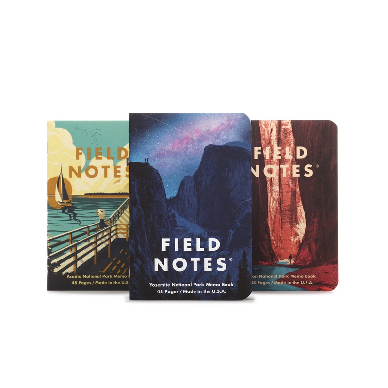 Field Notes Notebook - National Parks Series A: Yosemite, Acadia, Zion (3-Pack)