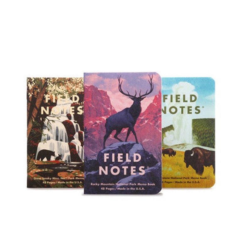 Field Notes Notebook - National Parks Series C: Rocky, Smoky, Yellowstone (3-Pack)