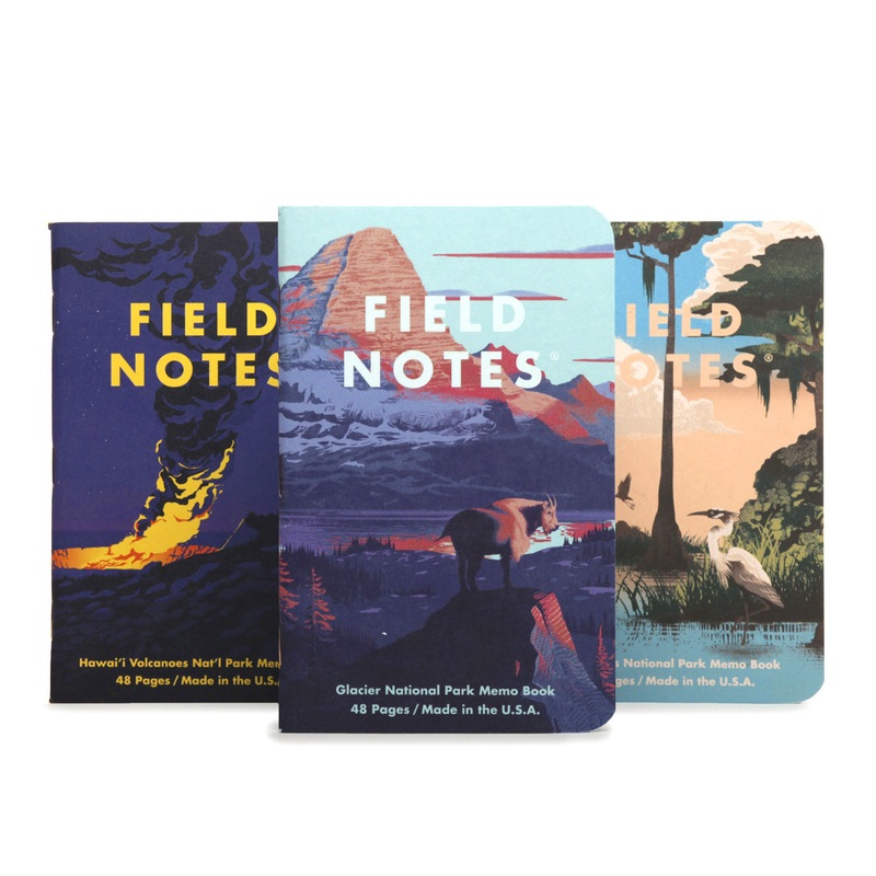 Field Notes Notebook - National Parks Series F: Glacier, Hawaii Volcanoes, Everglades (3-Packs)