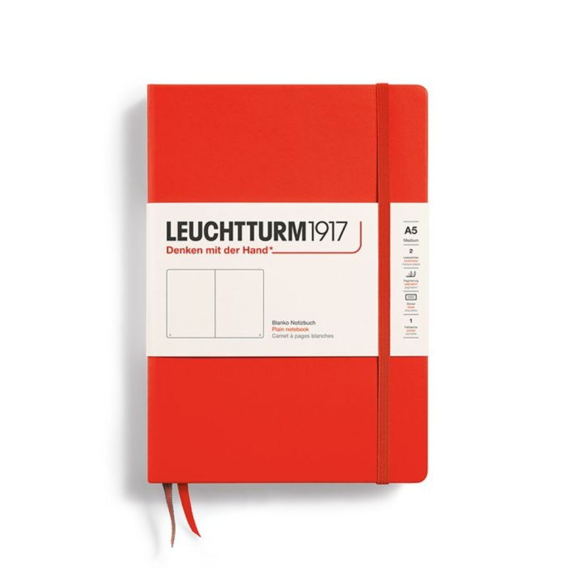 Leuchtturm1917 A5 Medium Hardcover Plain Notebook - Lobster