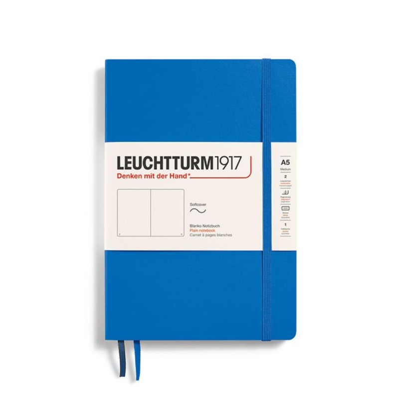 Leuchtturm1917 A5 Medium Softcover Plain Notebook - Sky