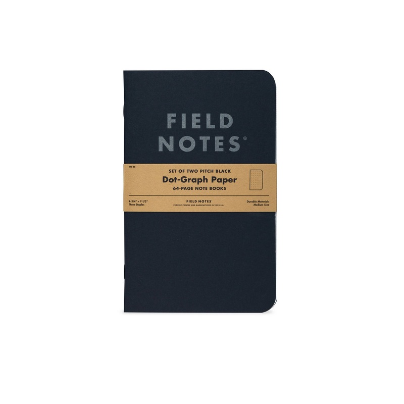 Field Notes Pitch Black Notebook - Dot-Graph (2-Pack)