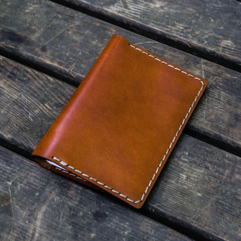 Galen Leather No. 33 Personalized Leather Field Notes Cover - Chocolate Brown