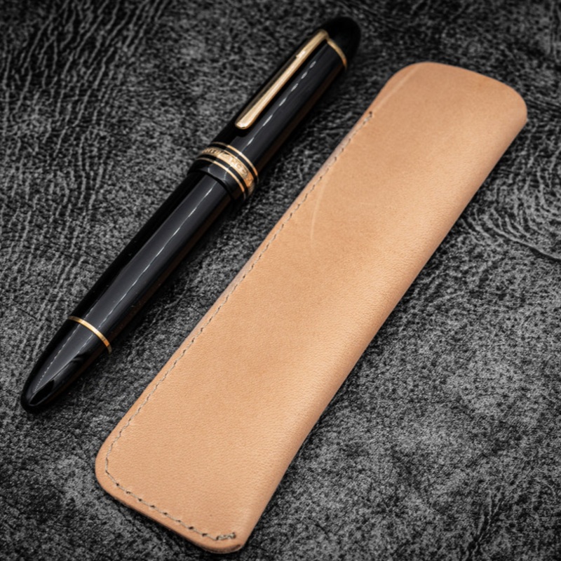 Galen Leather Single Fountain Pen Sleeve - Undyed