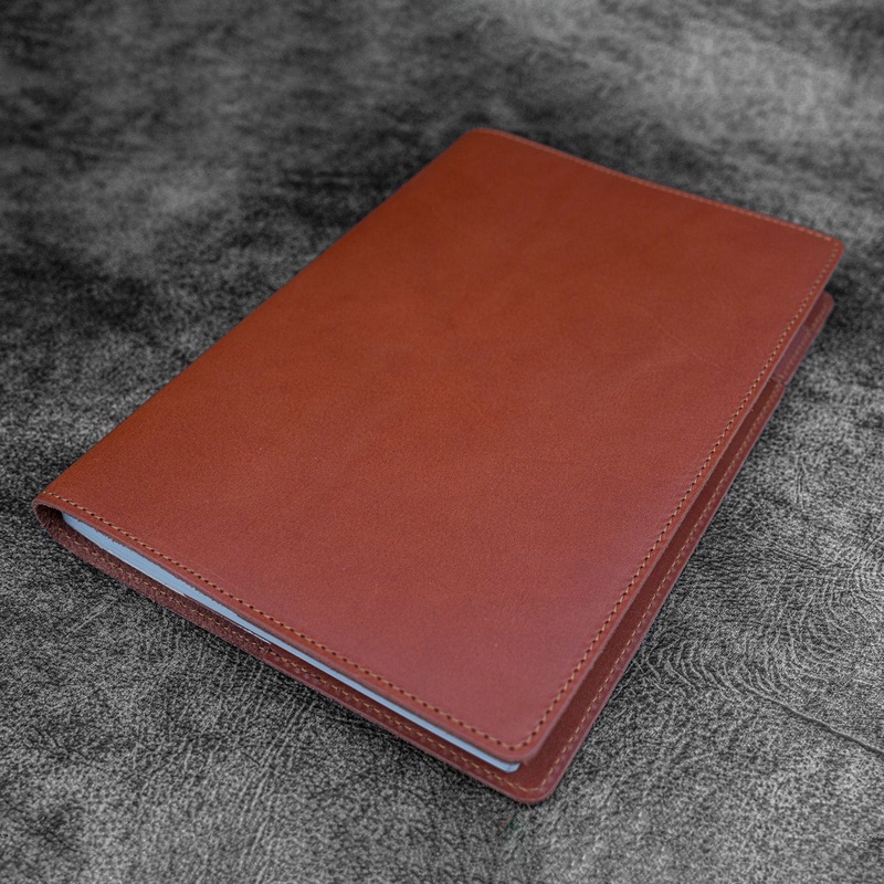 Galen Leather Slim A5 Notebook/Planner Cover - Brown