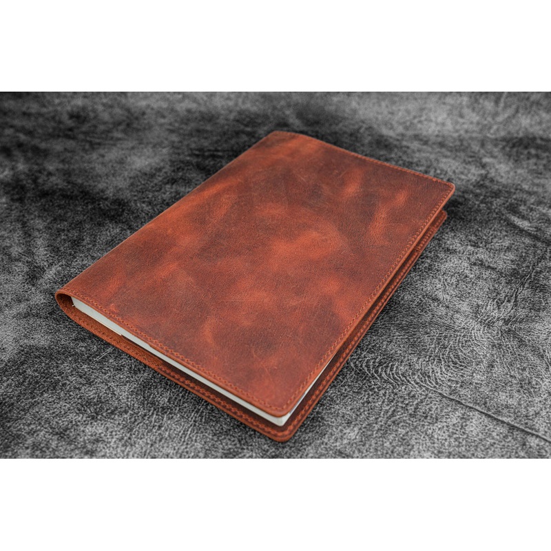 Galen Leather Slim A5 Notebook/Planner Cover - Crazy Horse Orange
