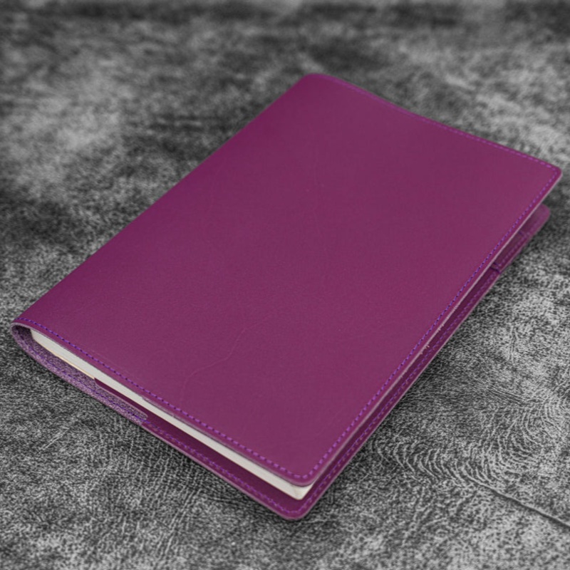 Galen Leather Slim A5 Notebook/Planner Cover - Purple