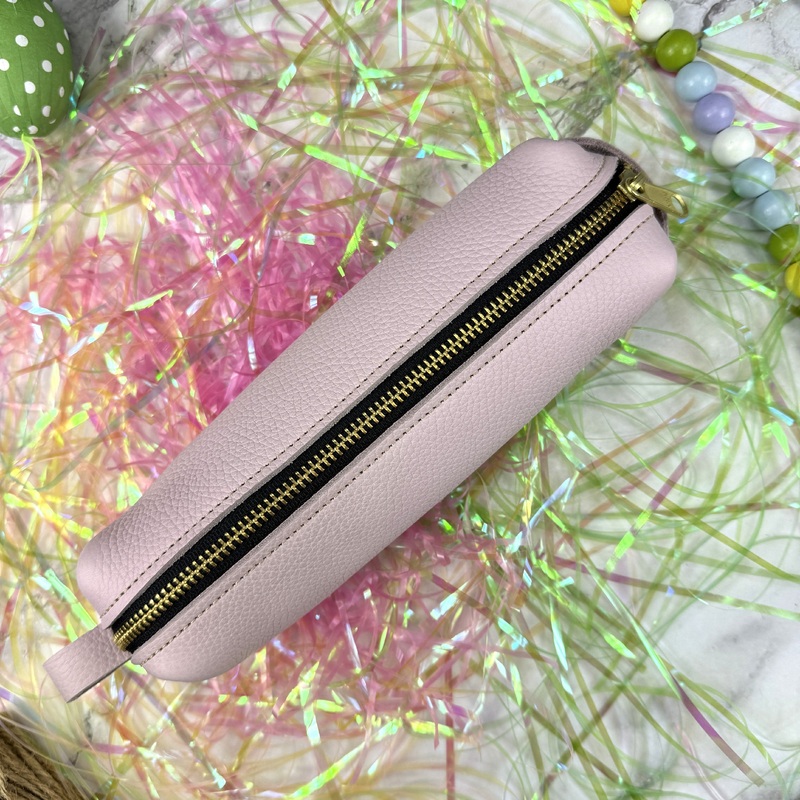 Girologio Pen Case  - Blush Petal (Zippered Leather)