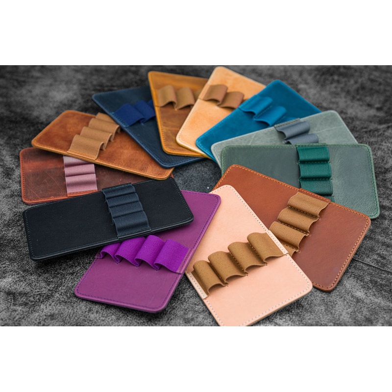 Galen Leather 4 Slot Replacement Pen Holder - Crazy Horse Brown