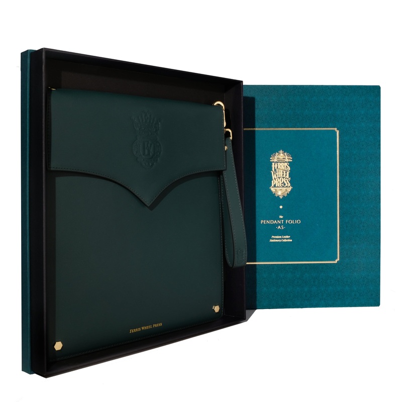 Ferris Wheel Press Leather Stationery Collection The Pendant Folio A5 - Deep Teal