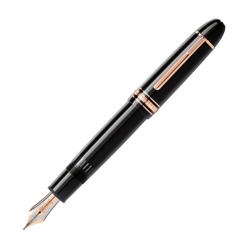 Montblanc 149 Fountain Pen - Black with Rose Gold Trim (Meisterstck)