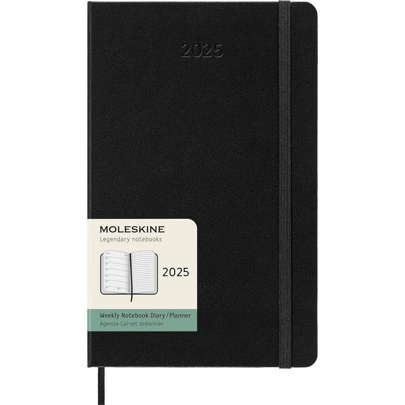 Moleskine 2025 Large Hardcover Weekly Calendar - Black
