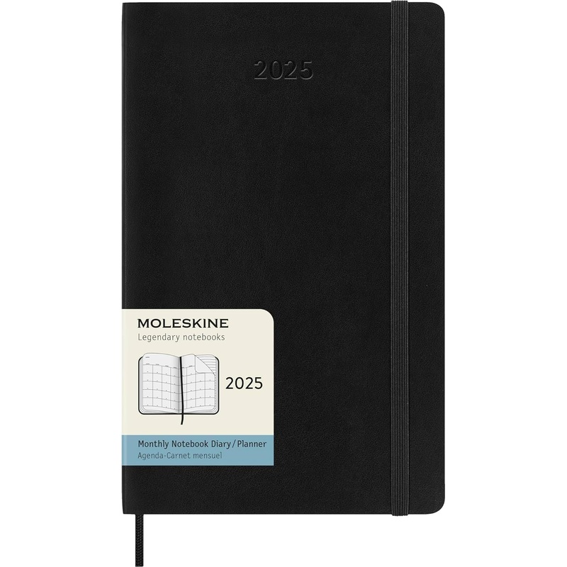 Moleskine 2025 Large Softcover Monthly Calendar - Black