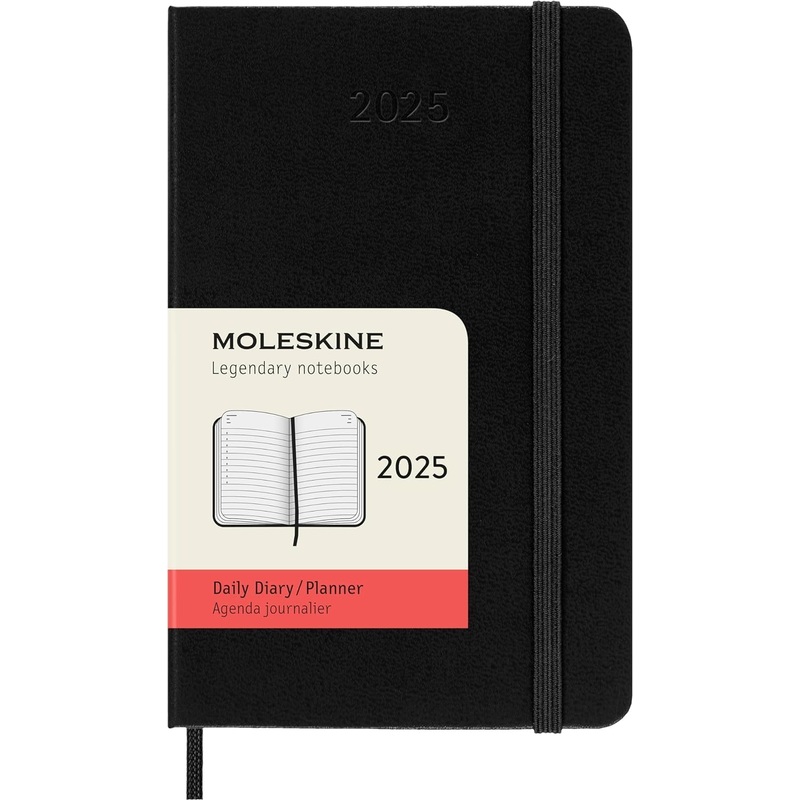 Moleskine 2025 Pocket Softcover Monthly Calendar - Black