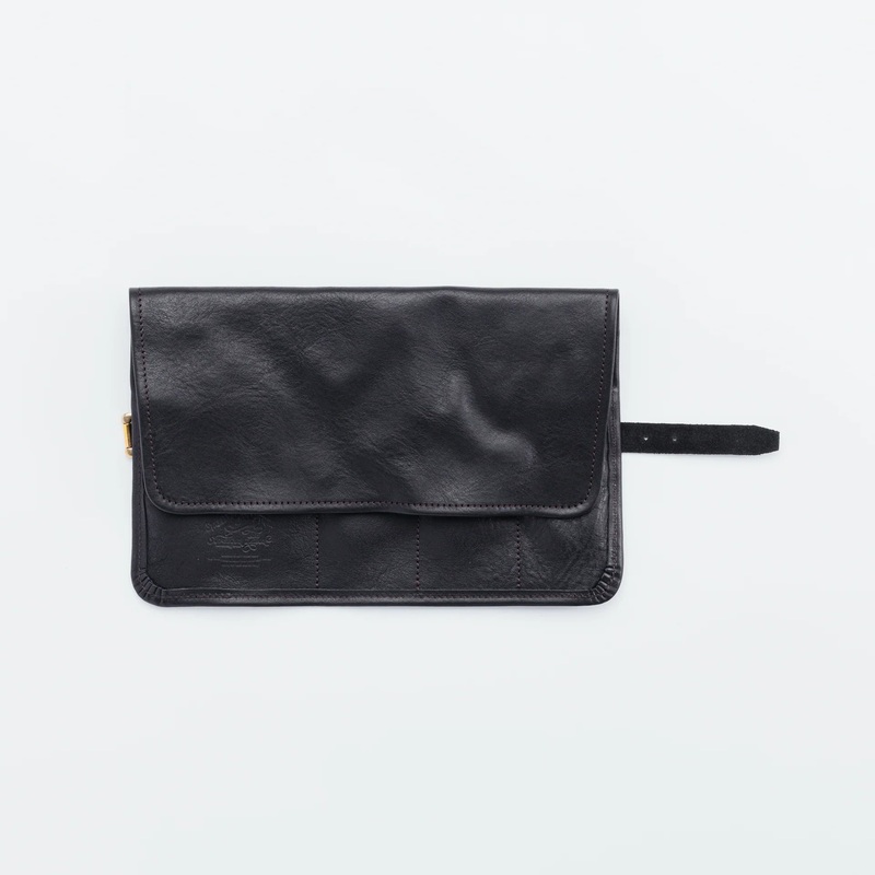 The Superior Labor Leather Roll Pen Case - Black