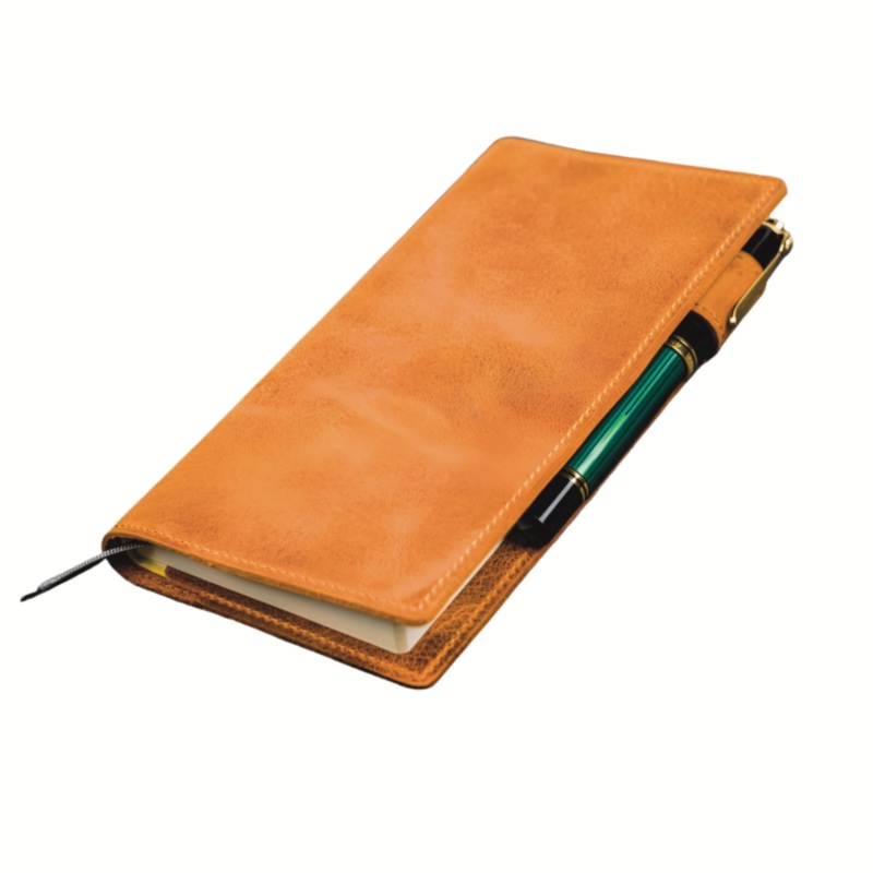 Galen Leather Slim Hobonichi Planner Cover - Crazy Horse Honey Ochre