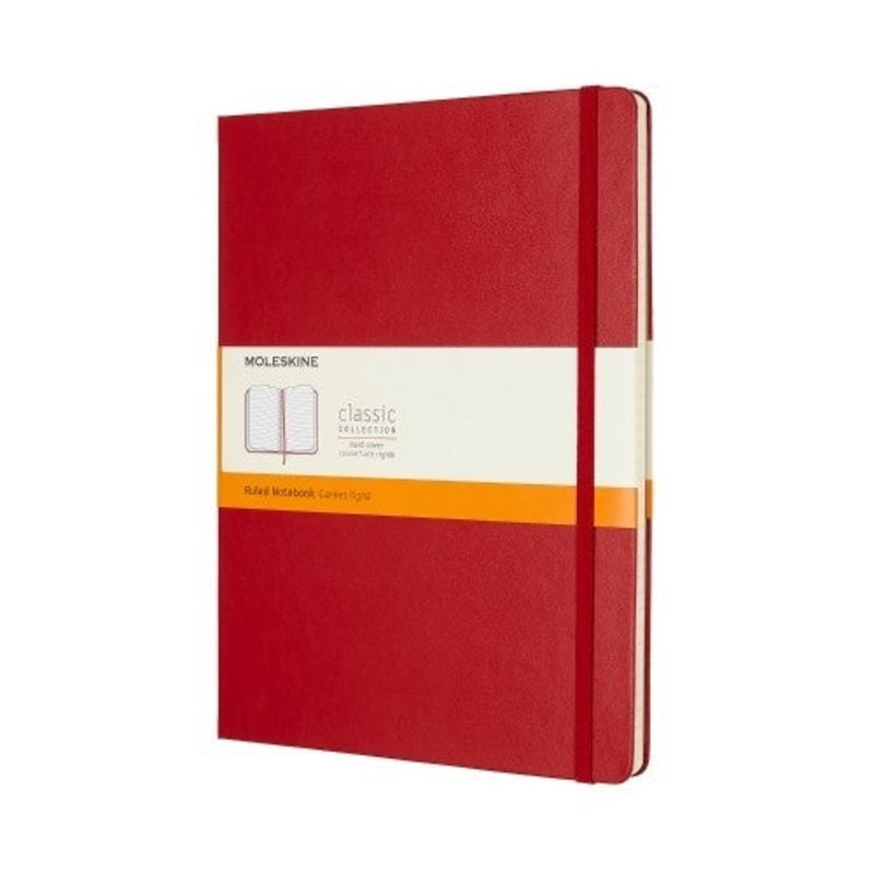 Moleskine Classic Colored X-Large Hardcover Ruled Notebook - Scarlet Red