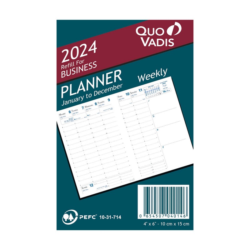Quo Vadis 2025 Business Vertical Weekly Planner - Refill Only