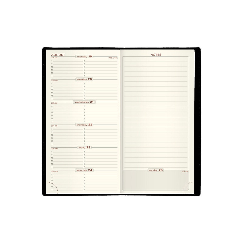 Quo Vadis 2025 Space 17 Weekly Planner with Notes - Texas Black