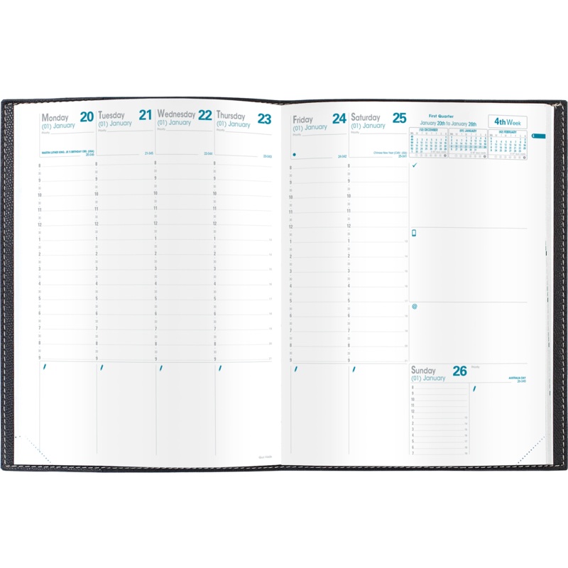 Quo Vadis 2025 Trinote Vertical Weekly Planner with Notes - Texas Bamboo