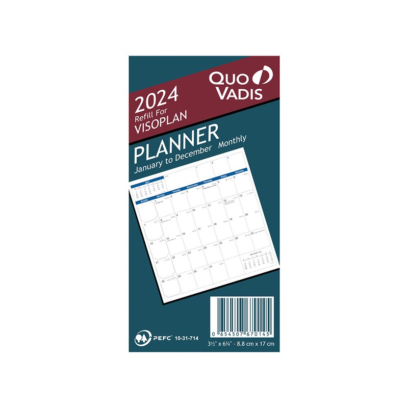 Quo Vadis 2025 Visoplan Monthly Planner - Refill Only