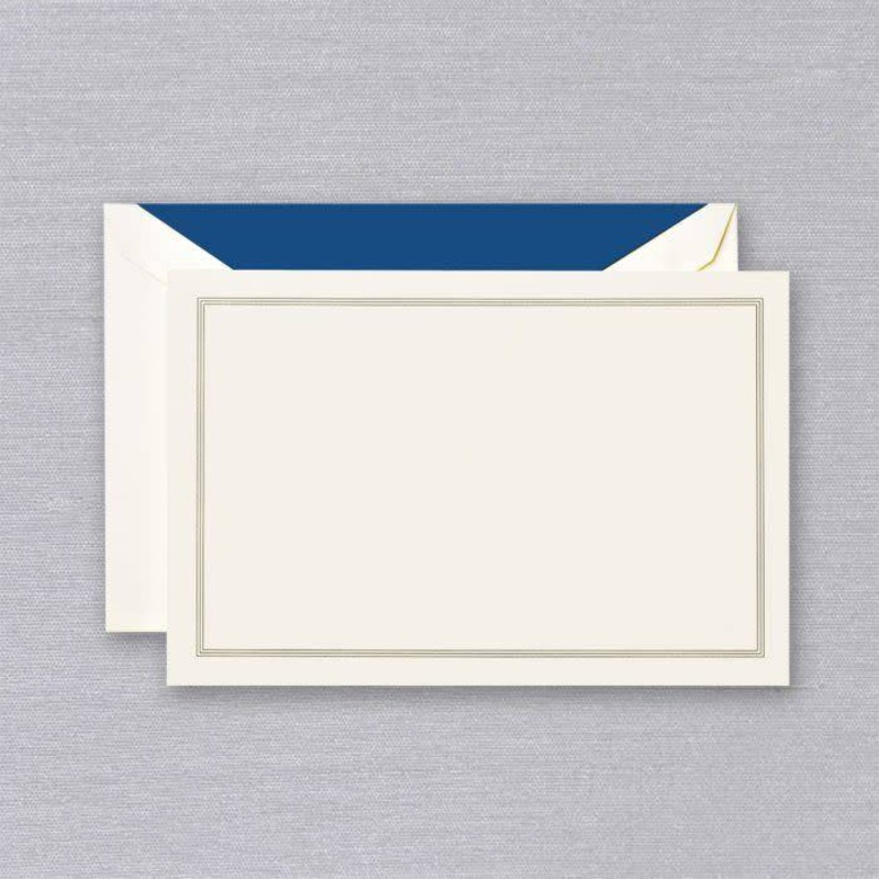 Crane Regent Blue Triple Hairline Card (10 ea)
