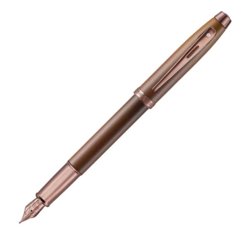 Sheaffer 100 Coffee Edition Fountain Pen - Matt Brown with PVD Trim