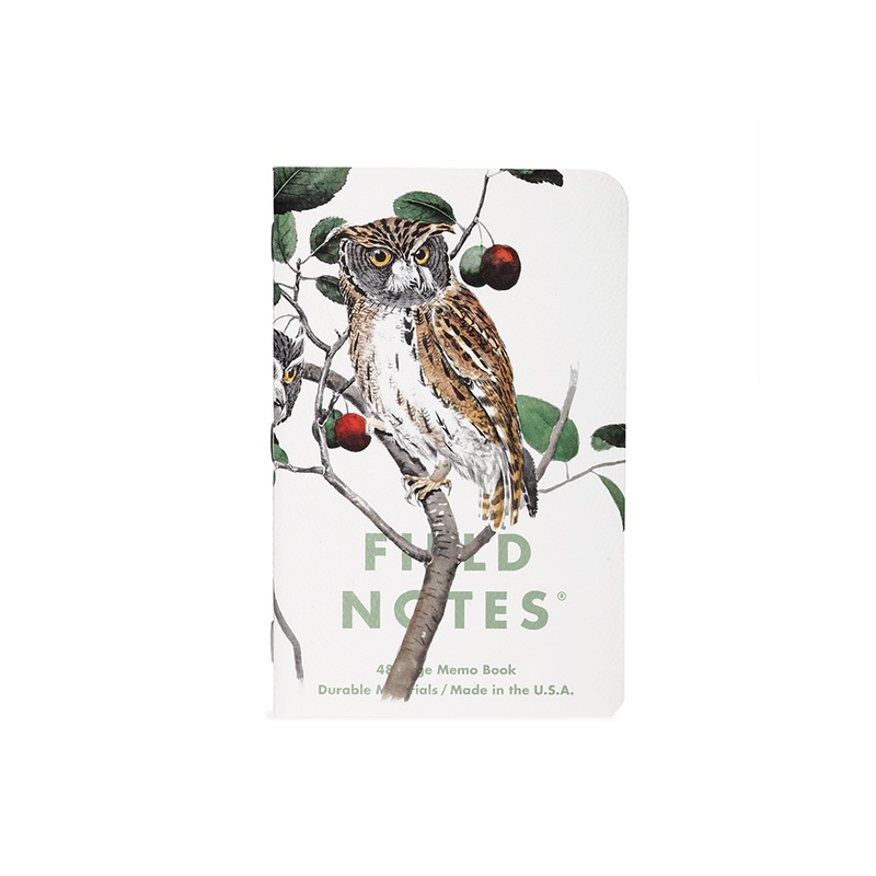 Field Notes Quarterly Edition Notebook - Birds and Trees of North America Series A: Screech Owl, Blue Jay, Brewer Sparrow (3-Pack)