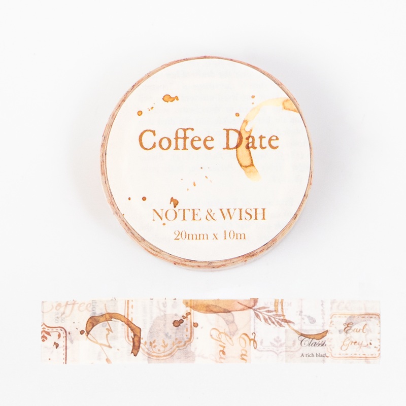 Note & Wish Washi Tape - Coffee Date