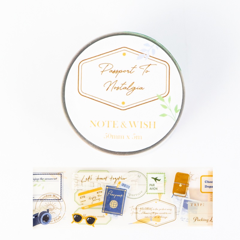 Note & Wish Washi Tape - Passport to Nostalgia PET