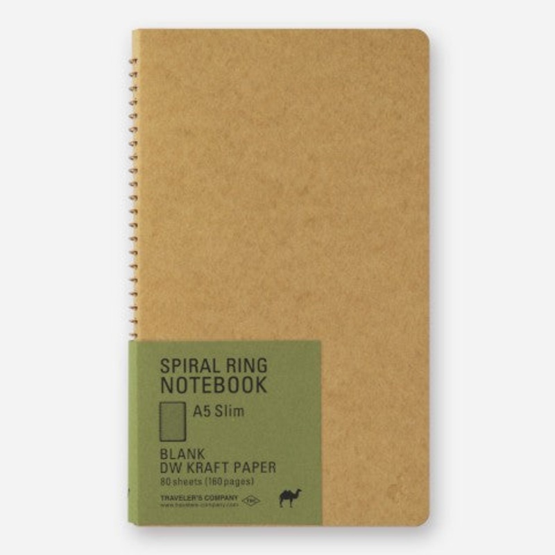 TRAVELER'S COMPANY A5 Slim Spiral Ring Kraft Paper - Blank