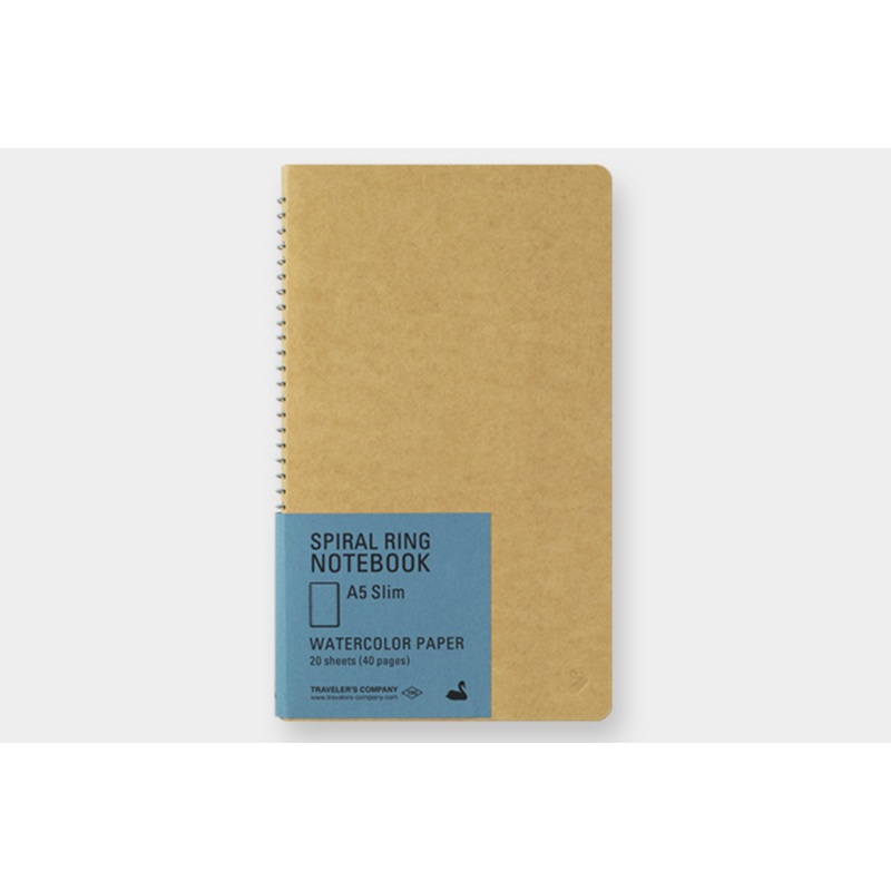 TRAVELER'S COMPANY A5 Slim Spiral Ring Swan Watercolor Notebook - Blank