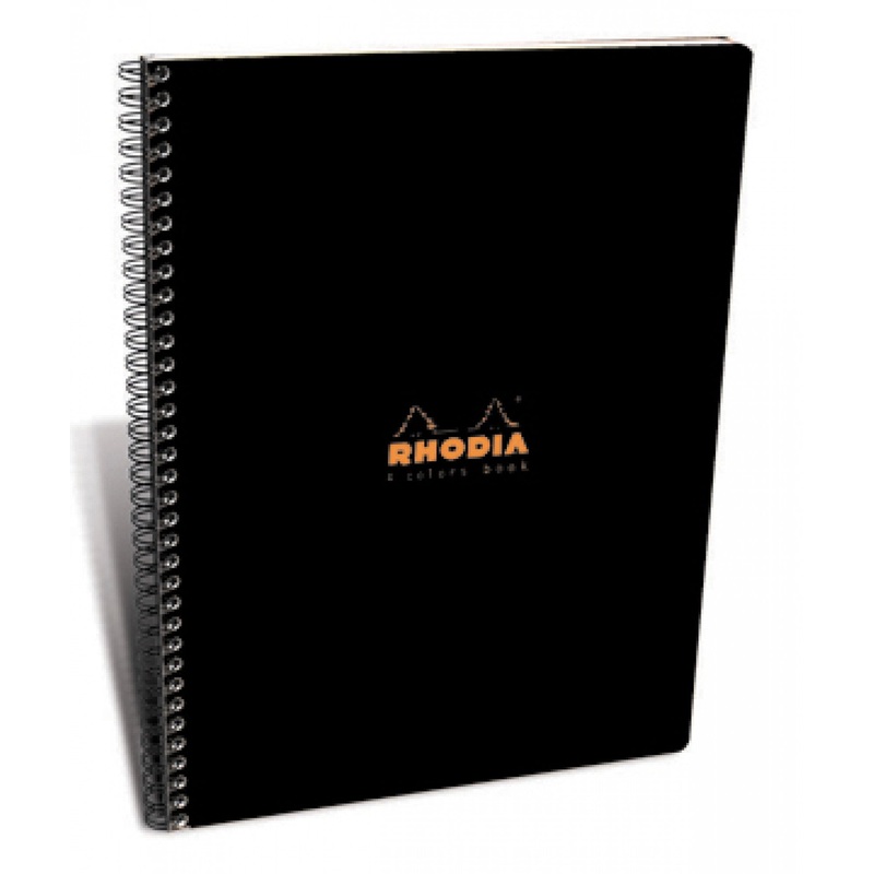 Rhodia Classic 4 Color Side Wirebound Notebook 9 x 11 - Black, Lined