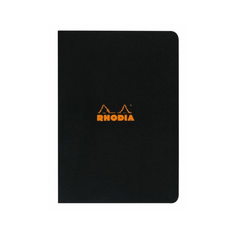 Rhodia Classic Side Staplebound Notebook 8 1/4 x 11 3/4- Black, Lined