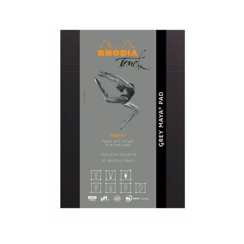 Rhodia Touch Maya Pad - Grey - Cross- A5 50 Sheets