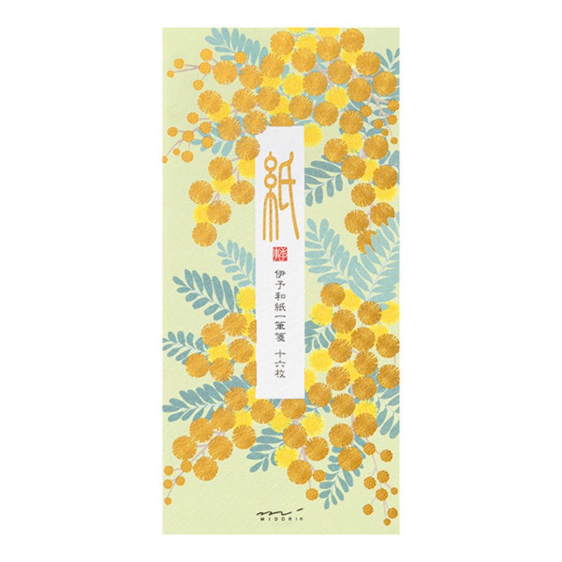 Midori Message Letter Pad 582 Foil Stamping Mimosa