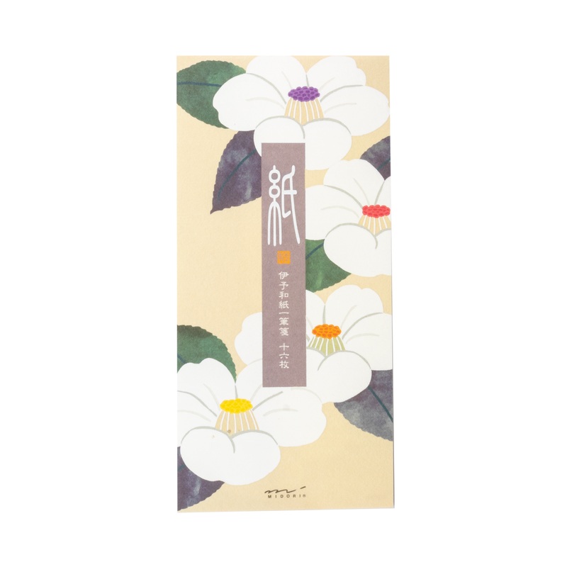 Midori Message Pad 543 Silk-printing White Camellia