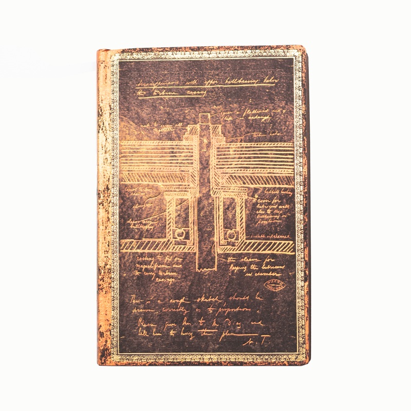 Paperblanks Embellished Manuscripts Flexi - Tesla, Sketch of a Turbine Mini