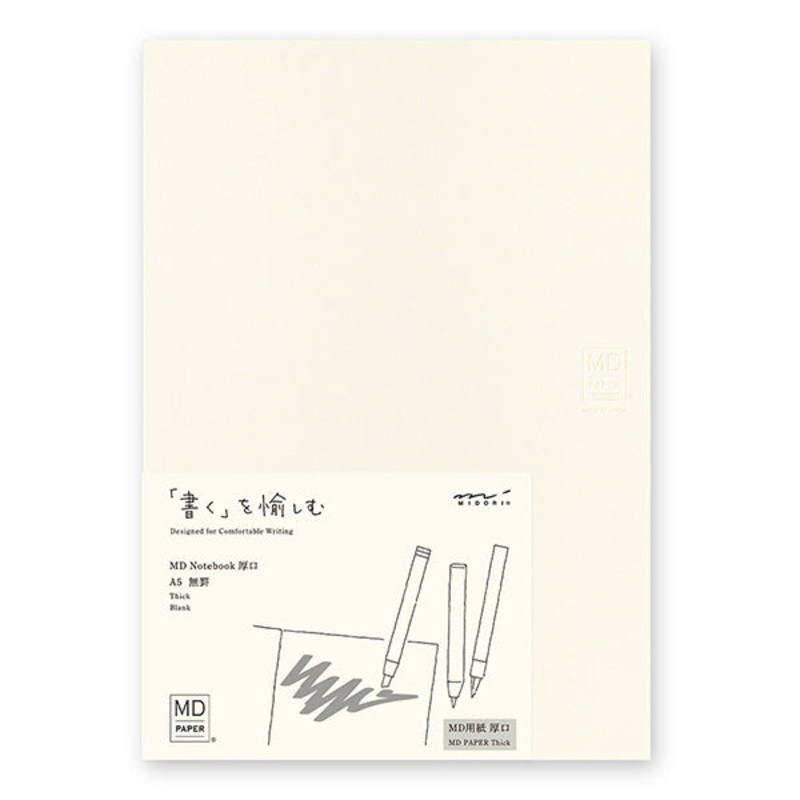 Midori MD A5 Cotton Note - Thick Blank