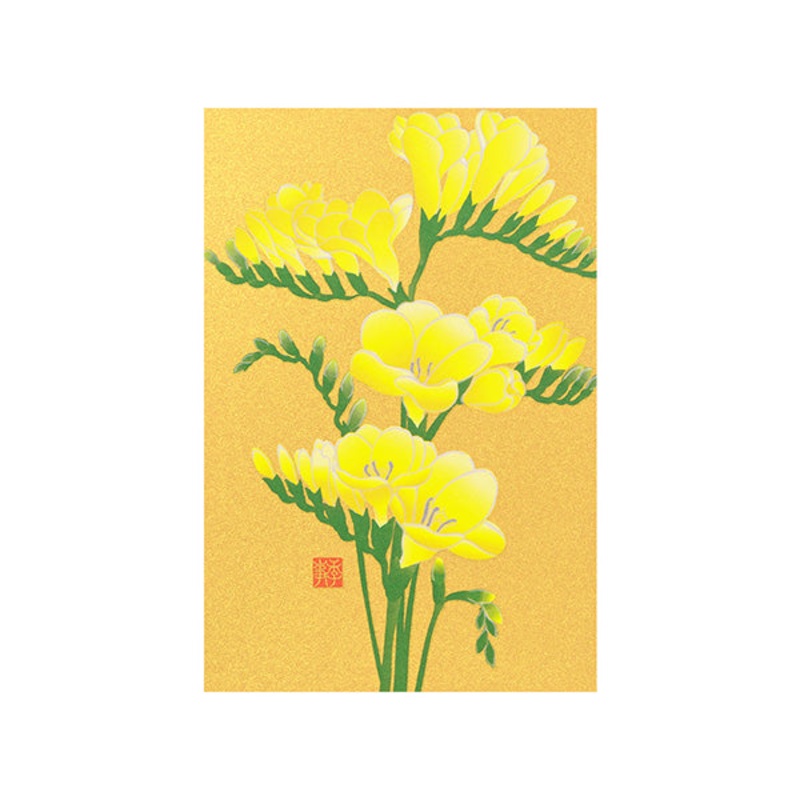 Midori -  Postcard Freesia Pattern